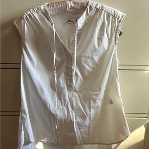 Vineyard Vines White Sleeveless Tie-Neck Cotton Top Small